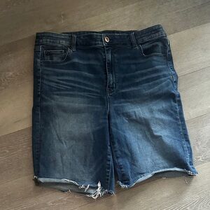 American Eagle Outfitters | Distressed High-Rise Skinny Bermuda Shorts